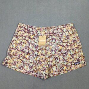 Patagonia Shorts Women's L Grasslands Night Plum Barley Baggies 2.5" Unlined NWT
